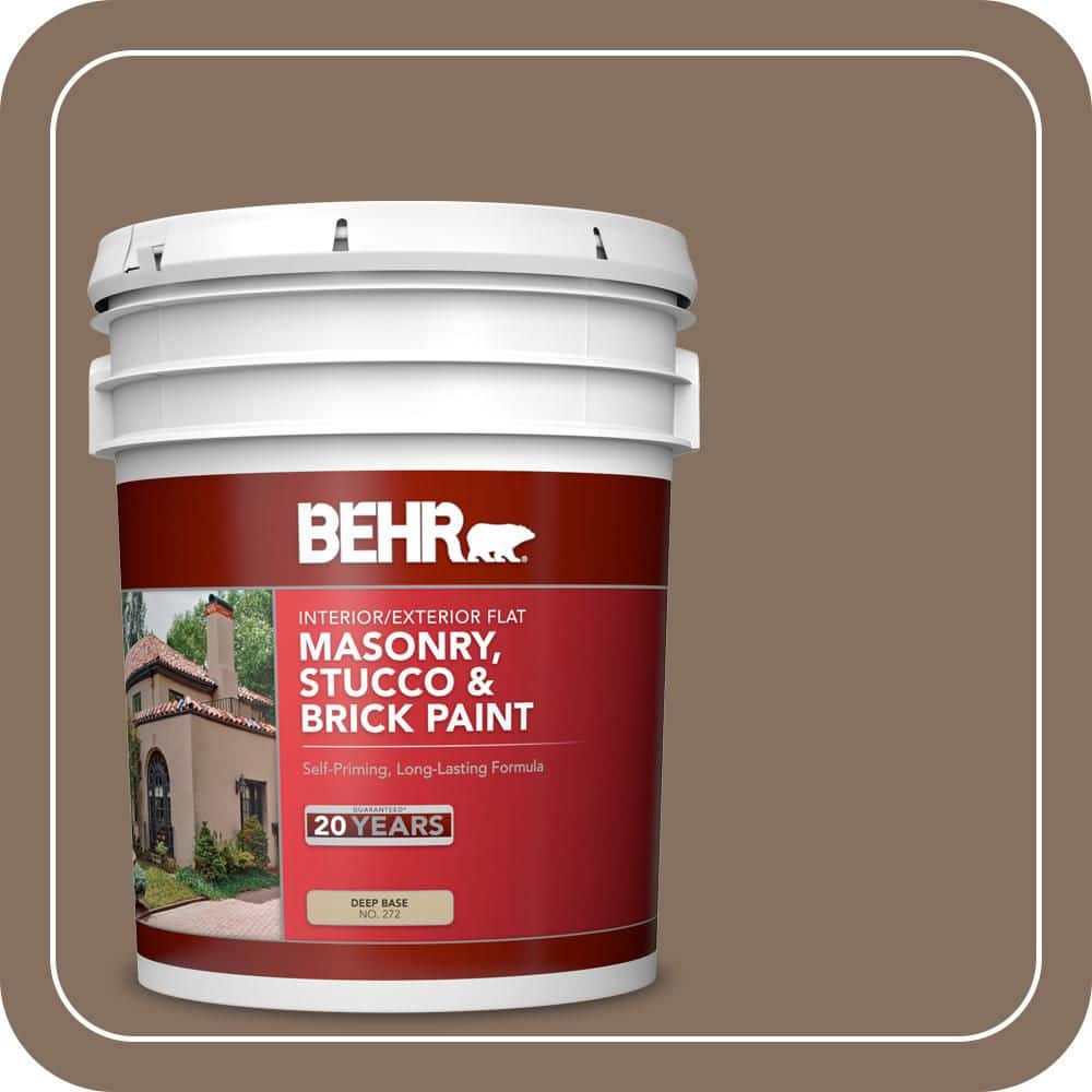 BEHR 5 gal. #N230-6 Whiskey Barrel Flat Interior/Exterior Masonry, Stucco and Brick Paint (1)
