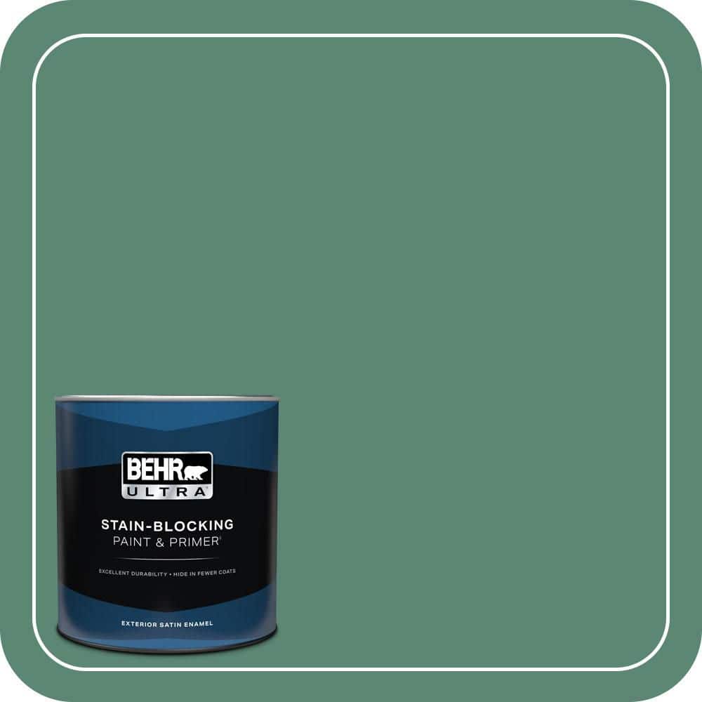 BEHR ULTRA 1 qt. #MQ6-43 Dark Jade Satin Enamel Exterior Paint & Primer