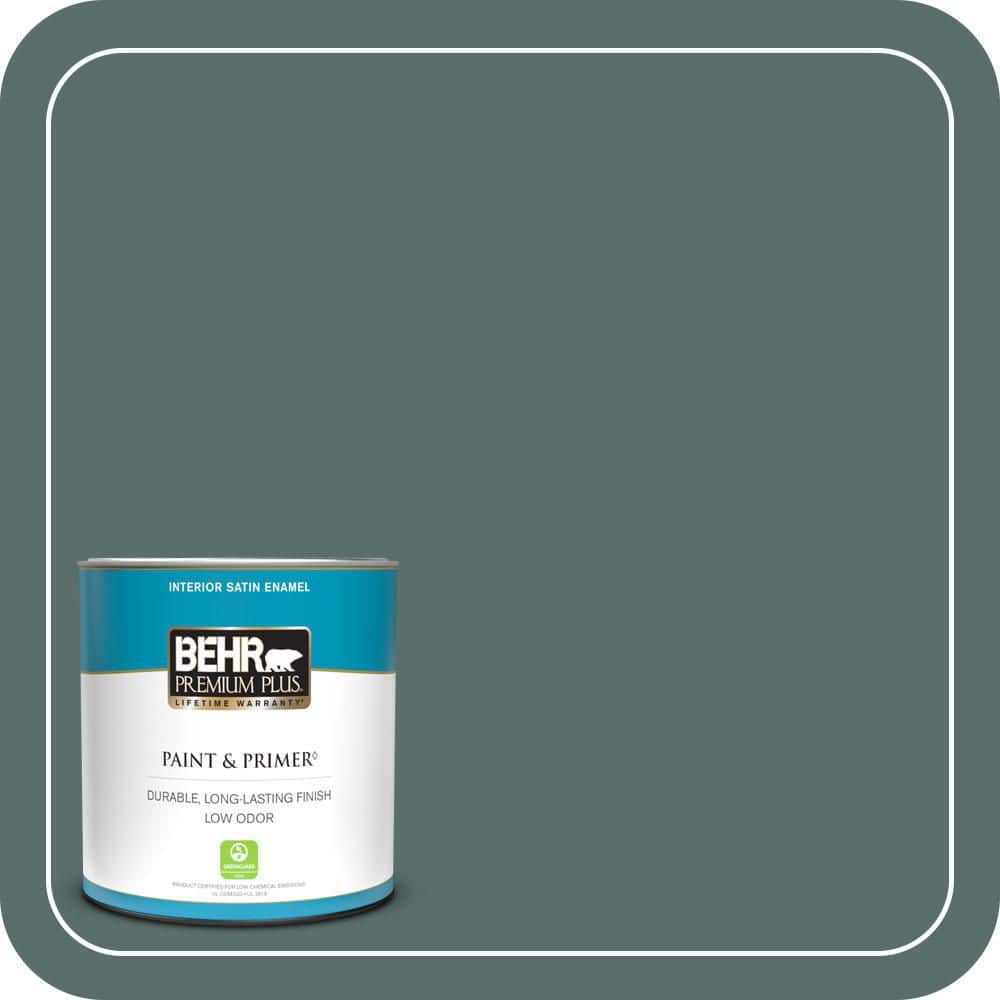 BEHR PREMIUM PLUS #490F-6 Agave Frond Enamel Interior Stain-Blocking Paint & Primer