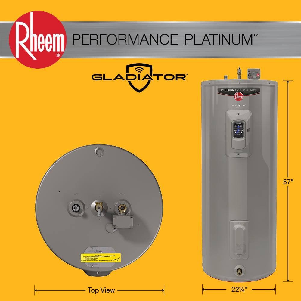 Rheem Gladiator 55 Gal. Tall 12-Year 4500W Double Element Electric Water Heater w/ Leak Detection, Auto Shutoff - Pro 3-Pack (2)