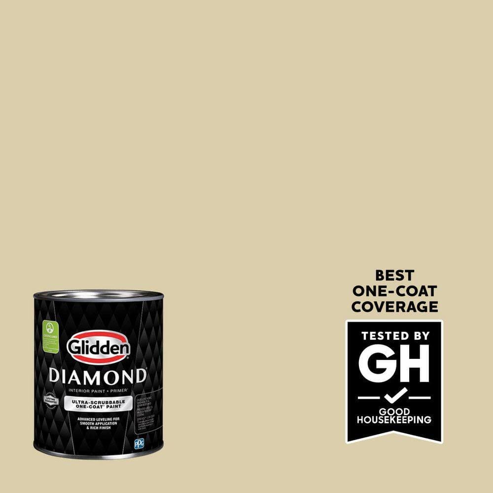 Glidden Diamond 1 qt. PPG1099-3 Lovely Linen Semi-Gloss Interior Paint with Primer