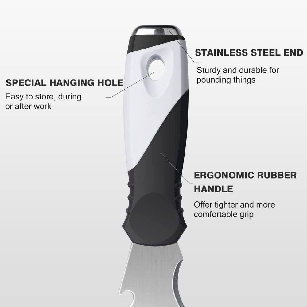 NVNOO 10 in 1 Putty Knife Set, Multi-Use Painters Tool with Taping, Scraper, Hammer End and Spackle Functions (1-Pack) (2)
