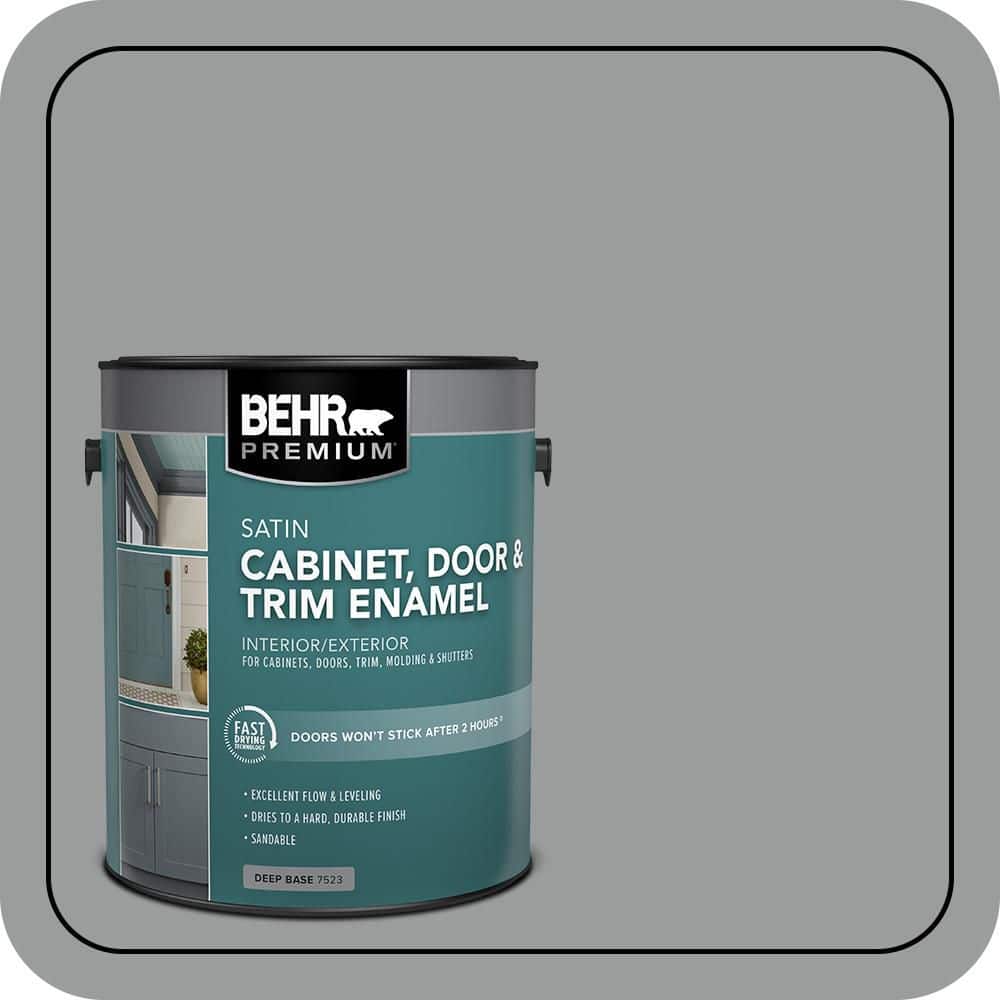BEHR PREMIUM 1 gal. #AE-51 Coast Guard Gray Satin Enamel Interior/Exterior Cabinet, Door & Trim Paint
