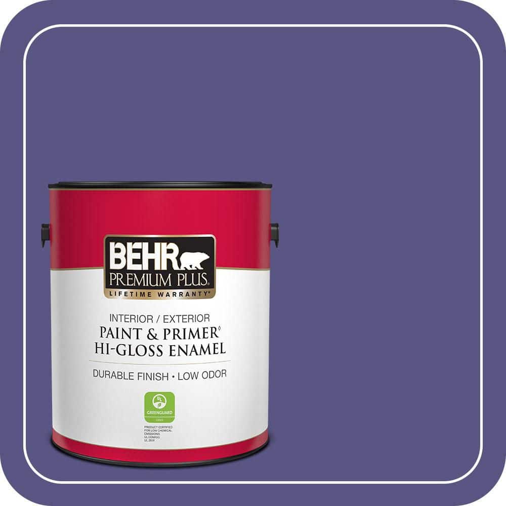BEHR PREMIUM PLUS 1 gal. #PPU16-01 Aurora Splendor Hi-Gloss Enamel Interior/Exterior Paint & Primer