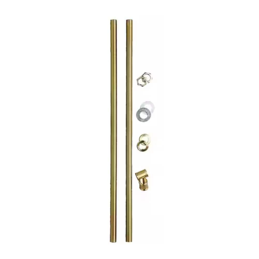 Bel Air Lighting 12 in. Brass All Thread Lamp Pipe Kit, 1/8-IP Threaded (2)