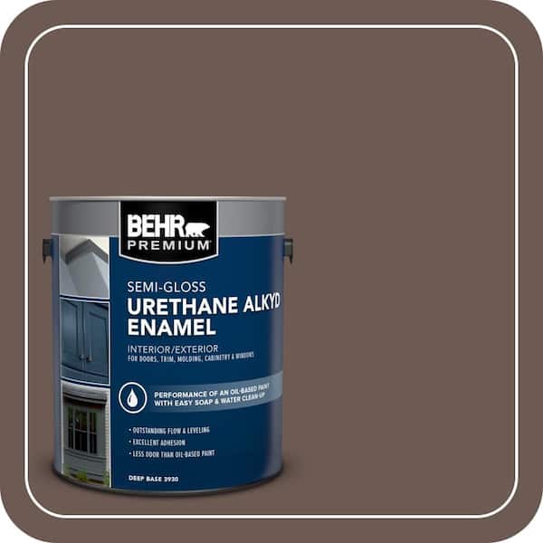 BEHR PREMIUM 1 gal. #N180-7 Oiled Teak Urethane Alkyd Semi-Gloss Enamel Interior/Exterior Paint (2)