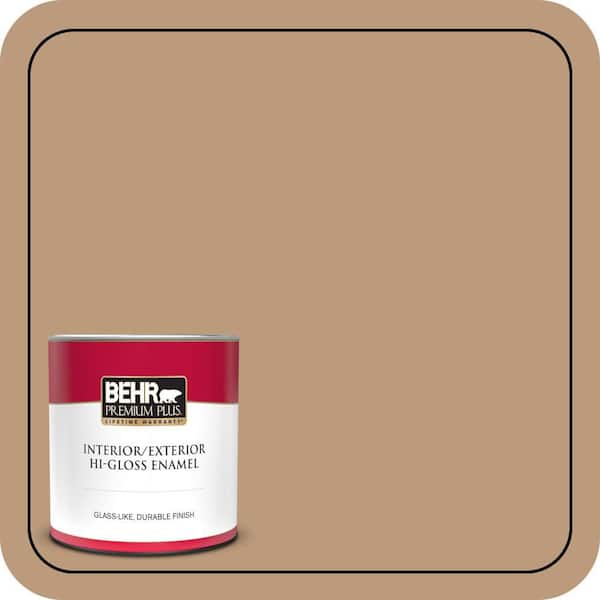 BEHR PREMIUM PLUS 1 qt. #MQ2-03 Key to the City Hi-Gloss Enamel Interior/Exterior Paint & Primer (2)
