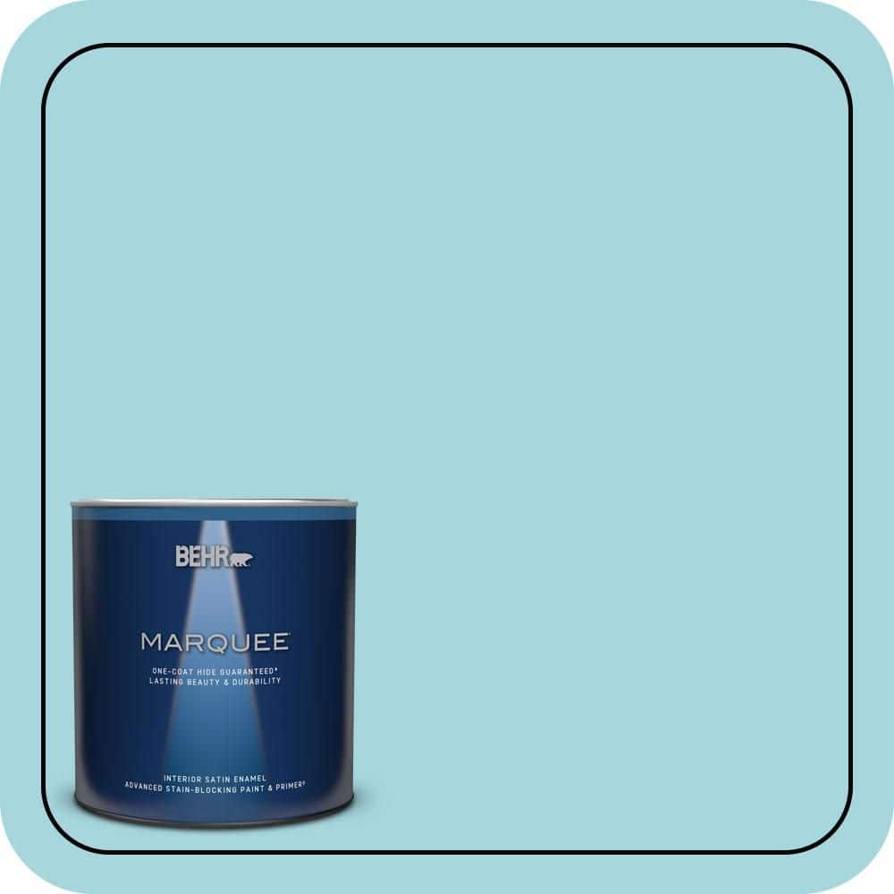 BEHR MARQUEE 1 qt. #520C-3 Rapture Blue Satin Enamel Interior Paint & Primer