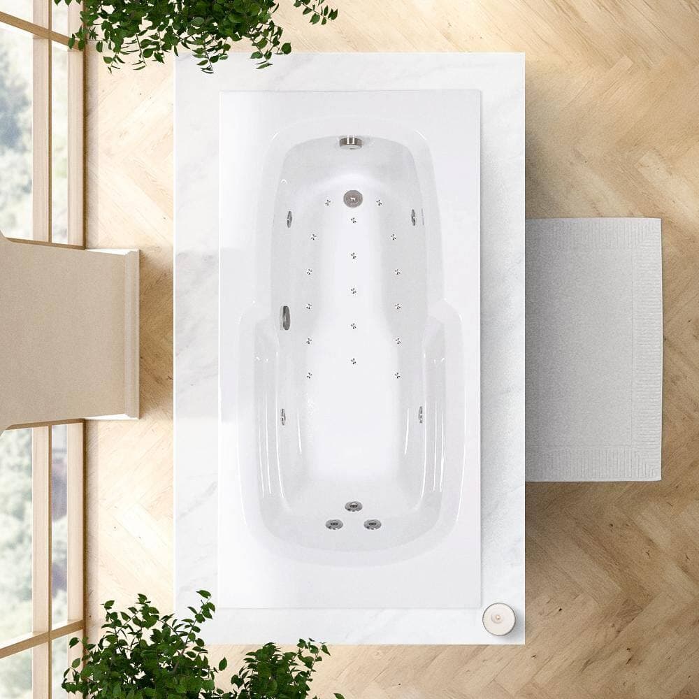 Comfortflo 72 in. x 36 in. Acrylic Rectangular Drop-in Whirlpool and Air Bathtub with Reversible Drain in White (3)