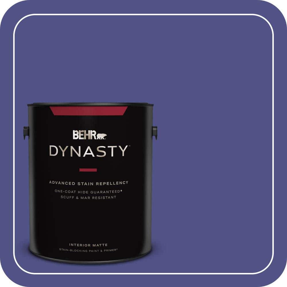 BEHR DYNASTY 1 gal. #P550-7 Purple Prince One-Coat Hide Matte Interior Stain-Blocking Paint & Primer