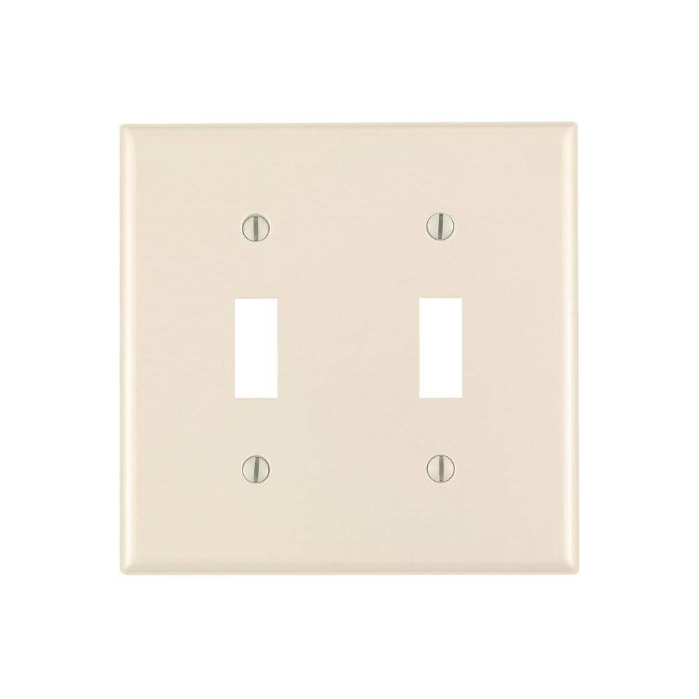 Leviton 2-Gang Light Almond Toggle Plastic Standard Wall Plate (1-Pack) 78009-T