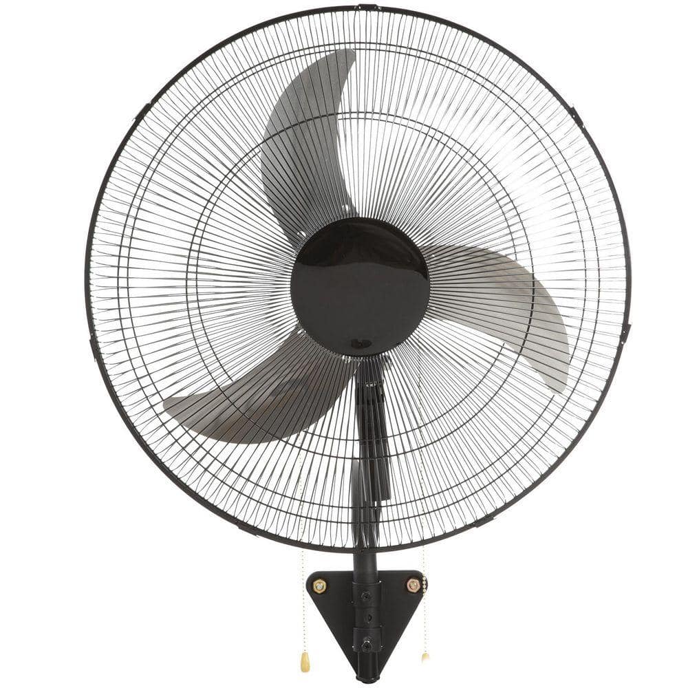WOCK 20 in. Black 4650 CFM Oscillating Wall Mounted Fan, 3-Speed Heavy Duty for Garage, Warehouse, Workshop, Factory, ETL