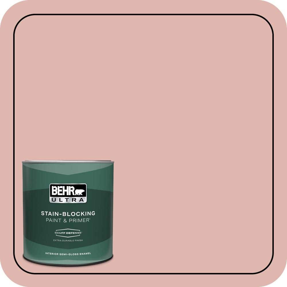 BEHR ULTRA 1 qt. #S160-2 Pink Quartz Extra Durable Semi-Gloss Enamel Interior Paint & Primer