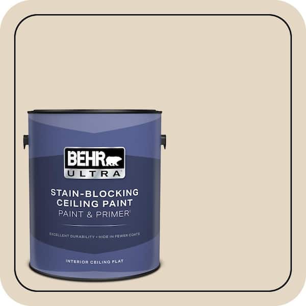 BEHR ULTRA 1 gal. #N270-1 High Style Beige Ceiling Flat Interior Paint and Primer (2)