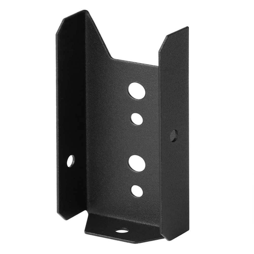 Afoxsos 20 Pieces 2 x 4 Fence Post Bracket 1.5 in. Width 18 Gauge Black Deck Wood Rail Bracket with Prepunched Holes (1)