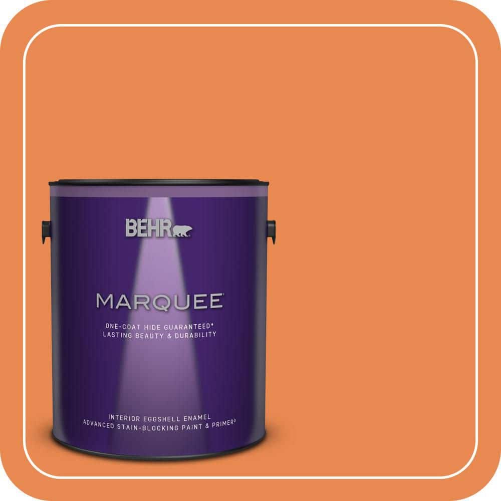 BEHR MARQUEE 1 gal. #P210-6 Mandarin Eggshell Enamel Interior Paint & Primer