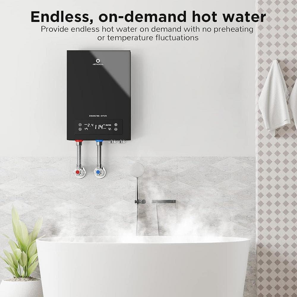 Airthereal Electric Tankless Water Heater 27kW, Endless On-Demand Hot Water - Self Modulates to Save Energy Use - for 3 Showers (3)
