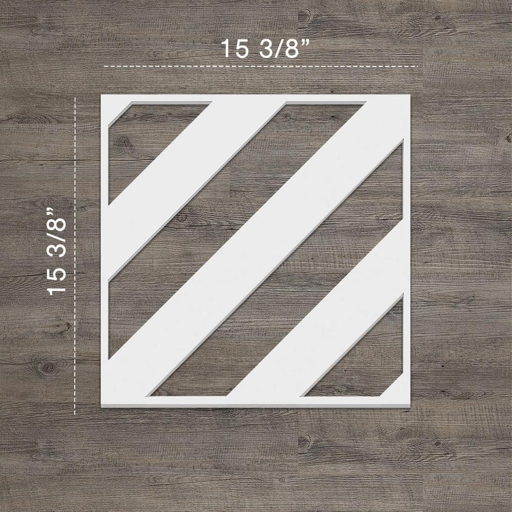 Ekena Millwork 15 3/8"W x 15 3/8"H x 3/8"T Medium Strymon Decorative Fretwork Wall Panels Architectural Grade PVC (2)