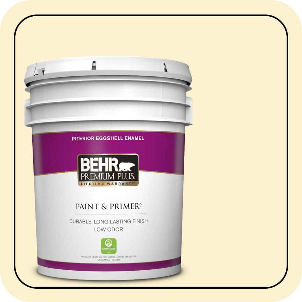 BEHR PREMIUM PLUS 5 gal. #P280-1 Summer Bliss Eggshell Enamel Low Odor Interior Paint & Primer