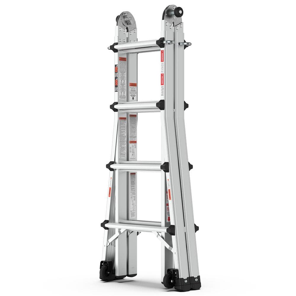 ITOPFOX 11FT Reach Aluminum Multi-Position Ladder with Wheels, 300 lbs. Load Capacity (Type IA Duty Rating) (3)