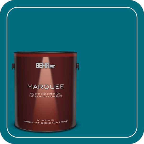 BEHR MARQUEE 1 gal. #MQ4-54 Coastal Jetty One-Coat Hide Matte Interior Paint & Primer (2)