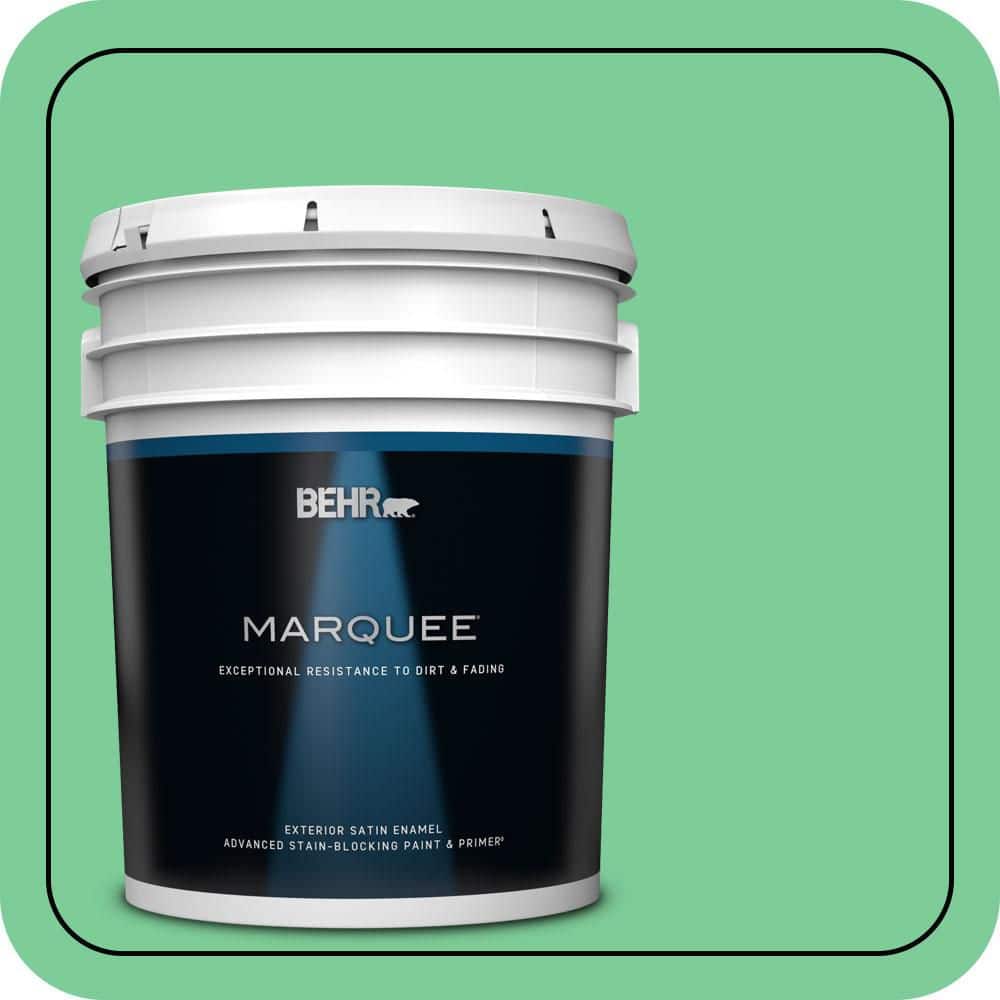 BEHR MARQUEE 5 gal. #460B-4 Garden Glow Satin Enamel Exterior Paint & Primer