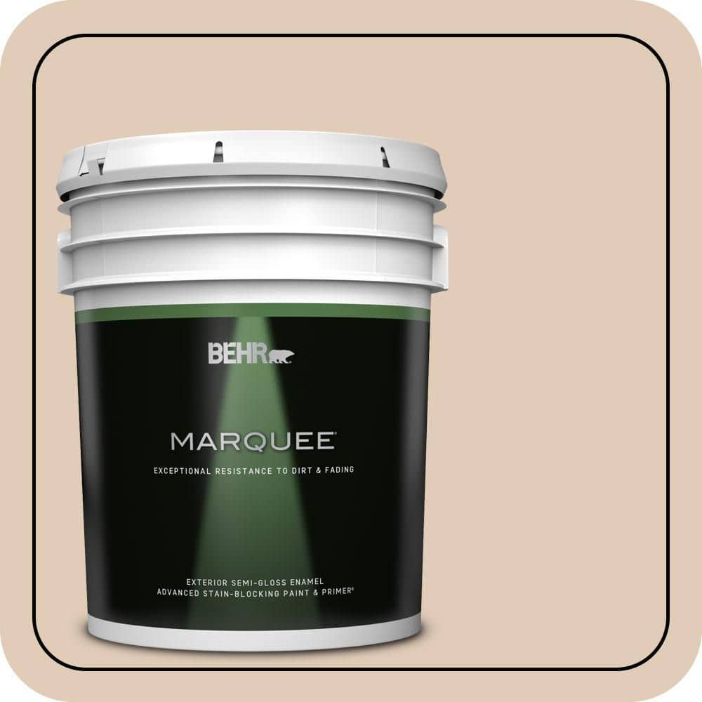 BEHR MARQUEE 5 gal. #S240-2 Rice Crackers Semi-Gloss Enamel Exterior Paint & Primer