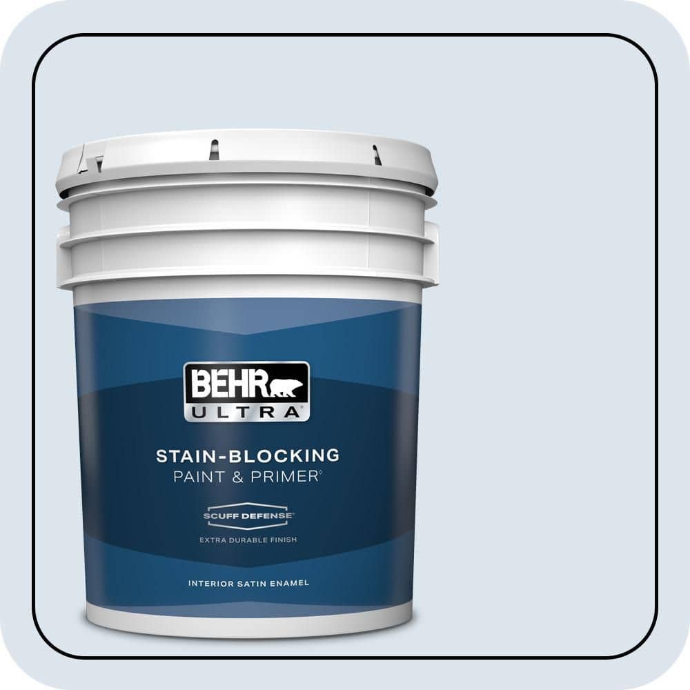BEHR ULTRA 5 gal. #600C-1 Mystic Light Extra Durable Satin Enamel Interior Paint & Primer