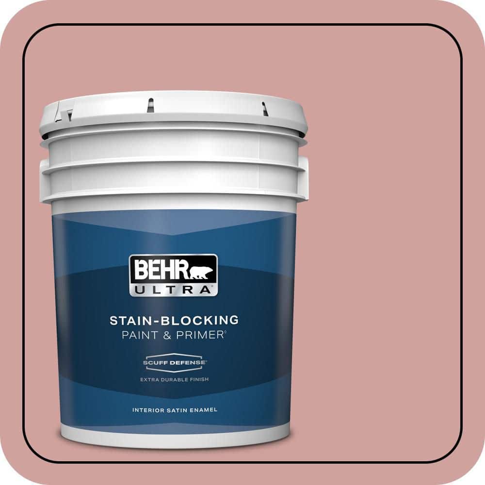 BEHR ULTRA 5 gal. #S150-3 Rose Pottery Extra Durable Satin Enamel Interior Paint & Primer
