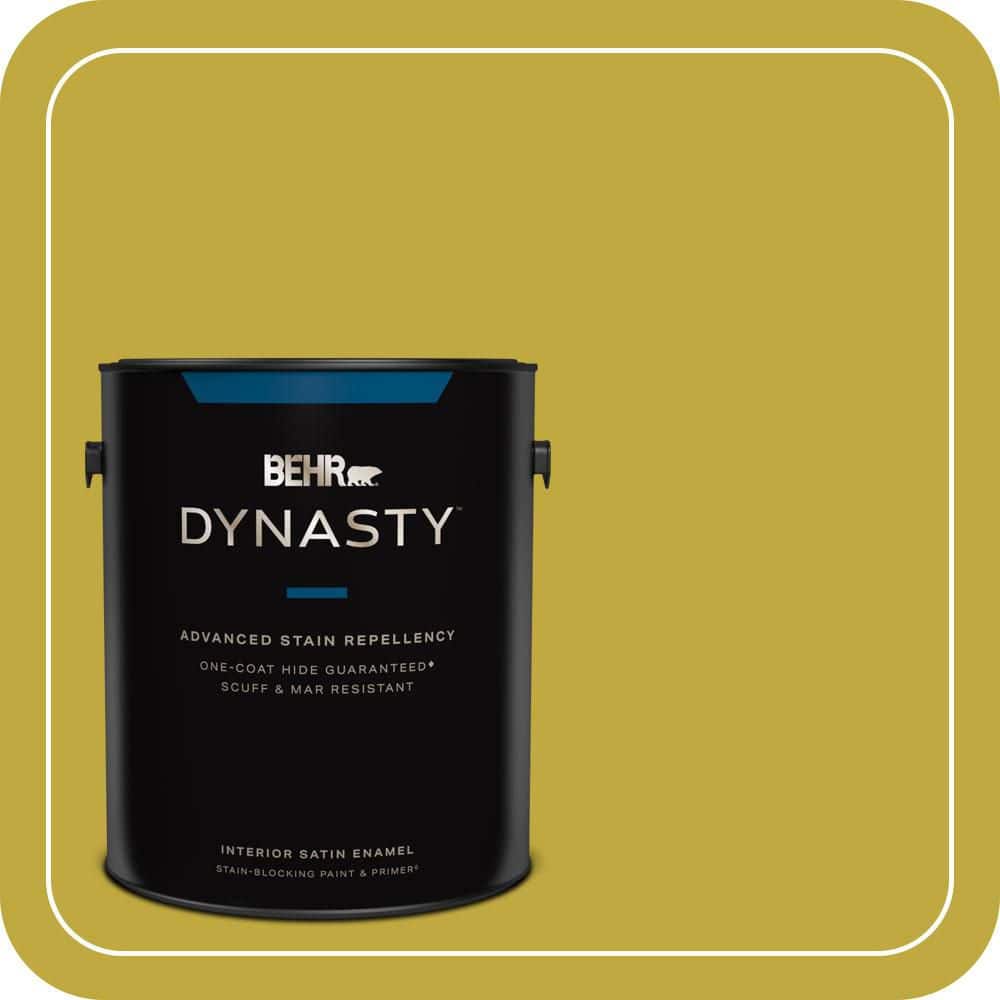 BEHR DYNASTY 1 gal. #P330-6 Margarita Satin Enamel Interior Stain-Blocking Paint and Primer