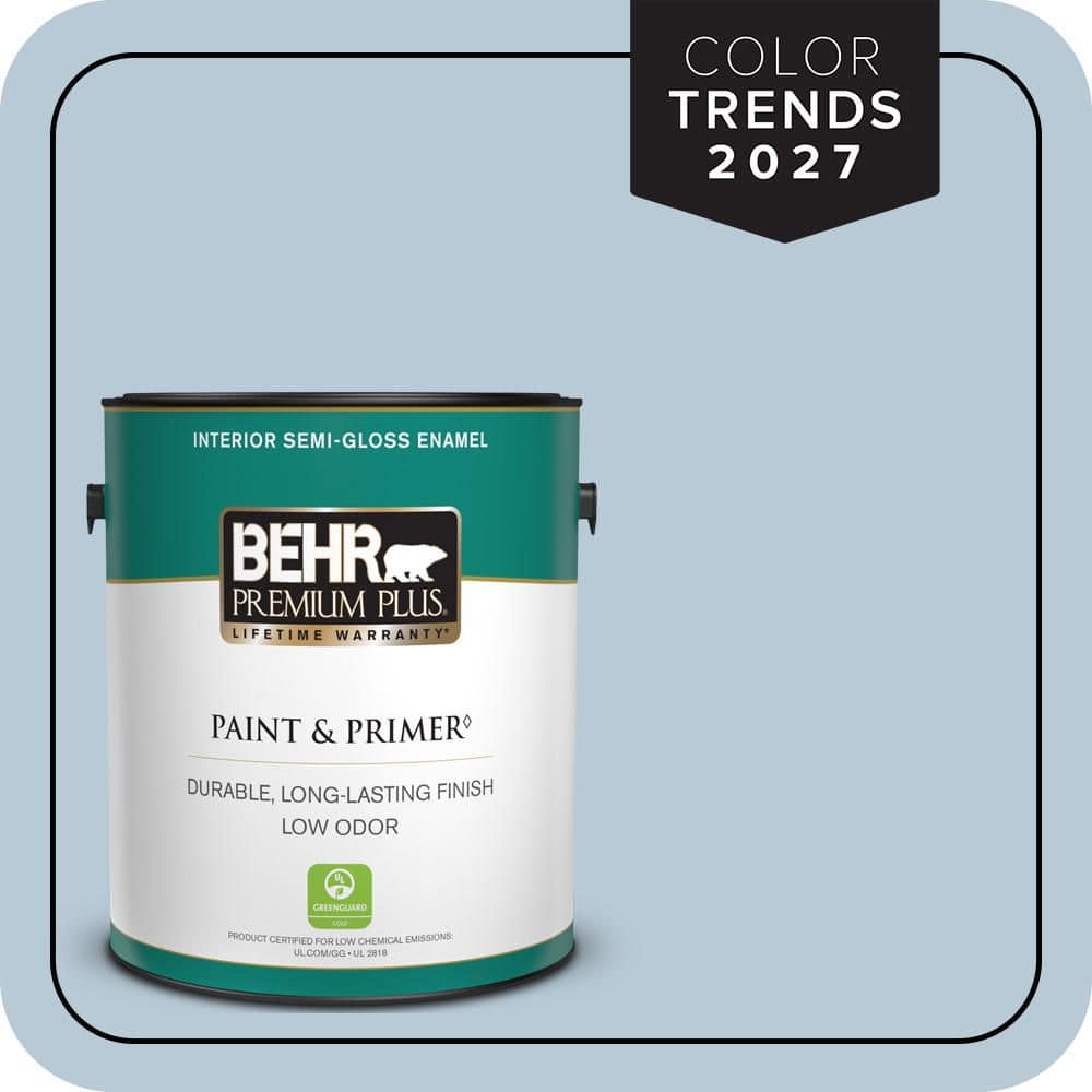 BEHR PREMIUM PLUS 1 gal. #PPU14-15 Denim Light Semi-Gloss Enamel Low Odor Interior Paint & Primer