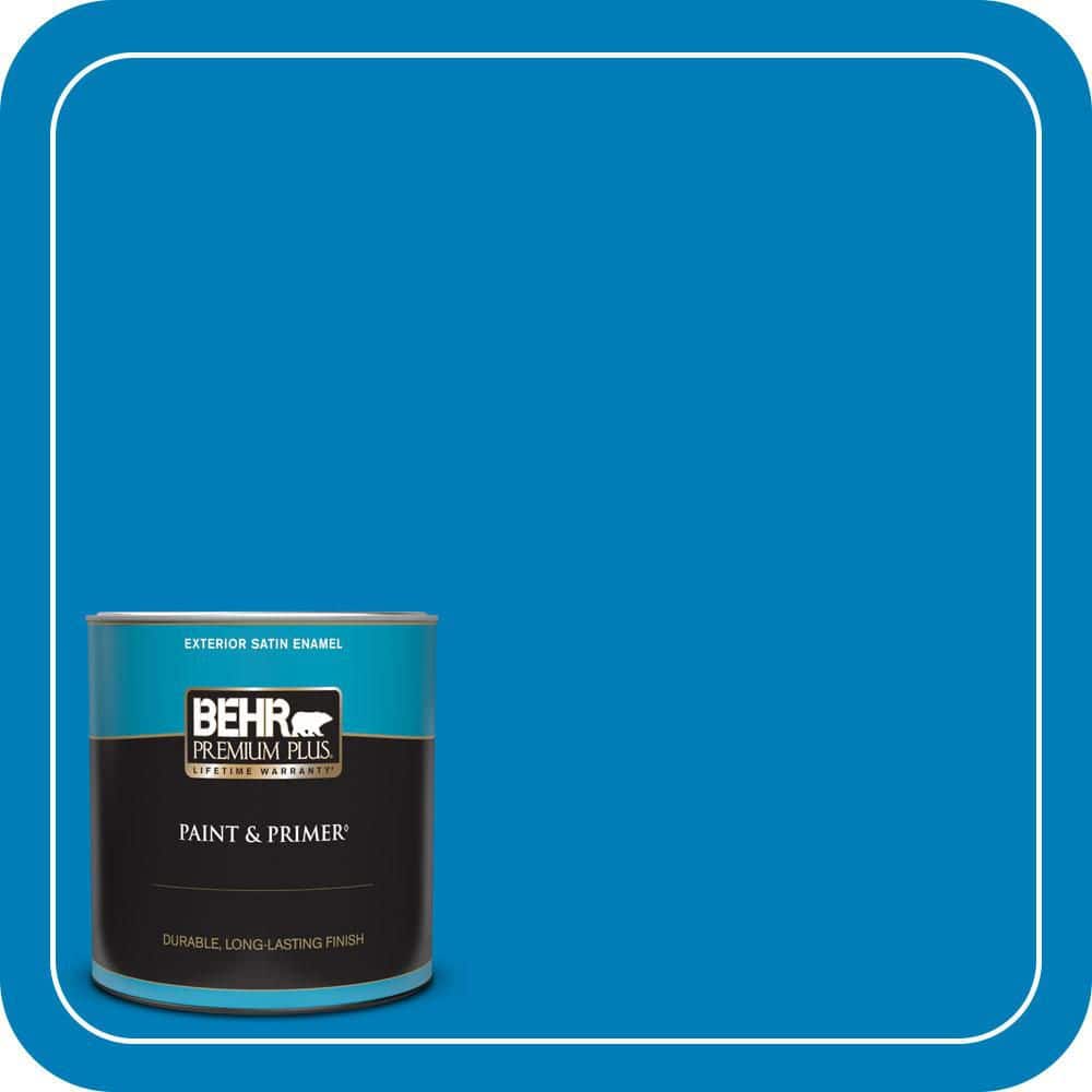 BEHR PREMIUM PLUS 1 qt. #S-G-550 Artesian Water Satin Enamel Exterior Paint & Primer
