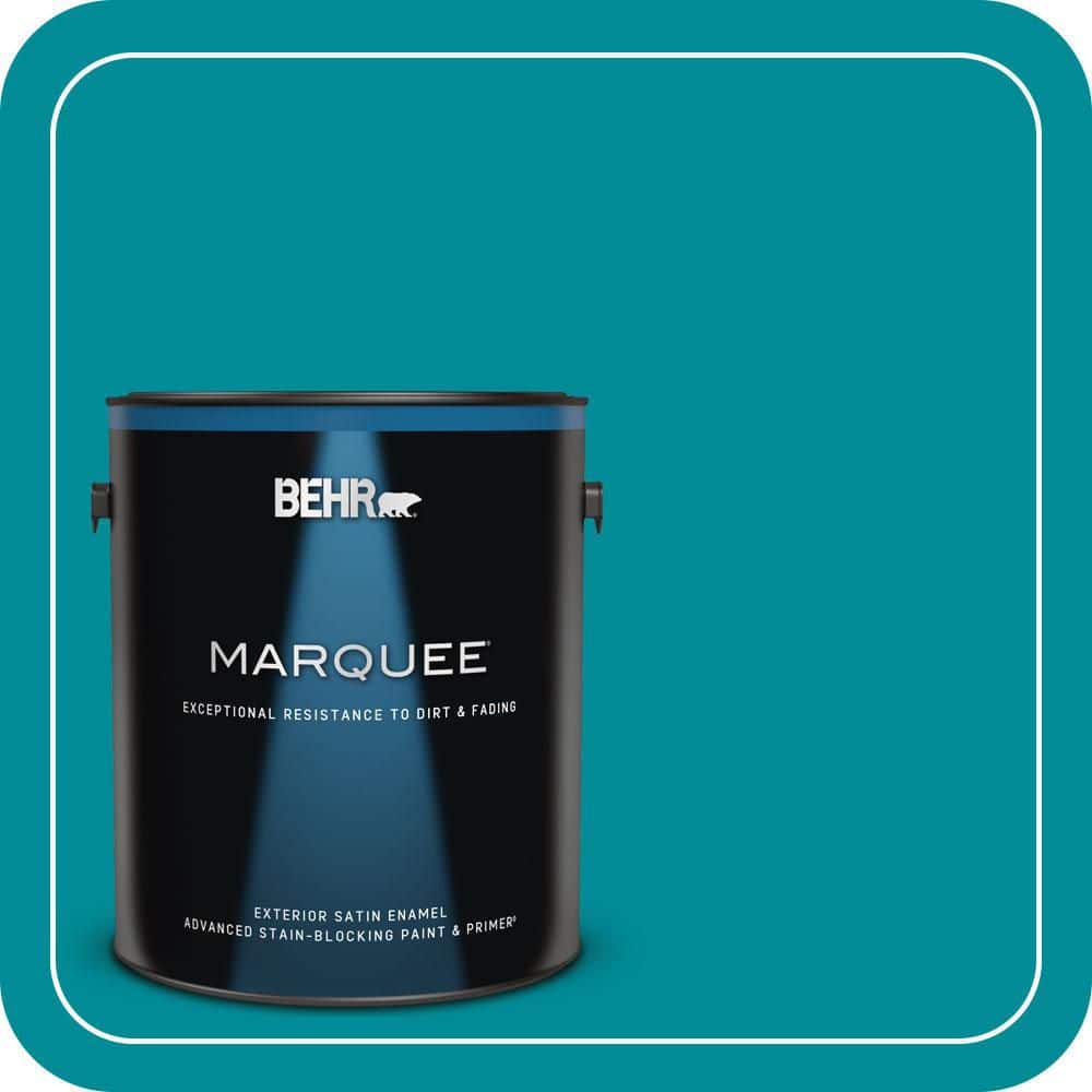 BEHR MARQUEE 1 gal. #510B-7 Empress Teal Satin Enamel Exterior Paint & Primer (1)