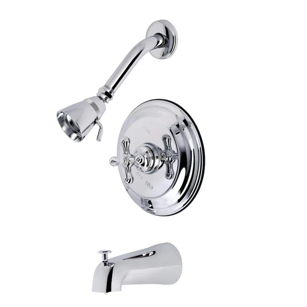 Kingston Brass Restoration Single Handle 1-Spray Tub and Shower Faucet 2 GPM with Corrosion Resistant in. Polished Chrome (1)