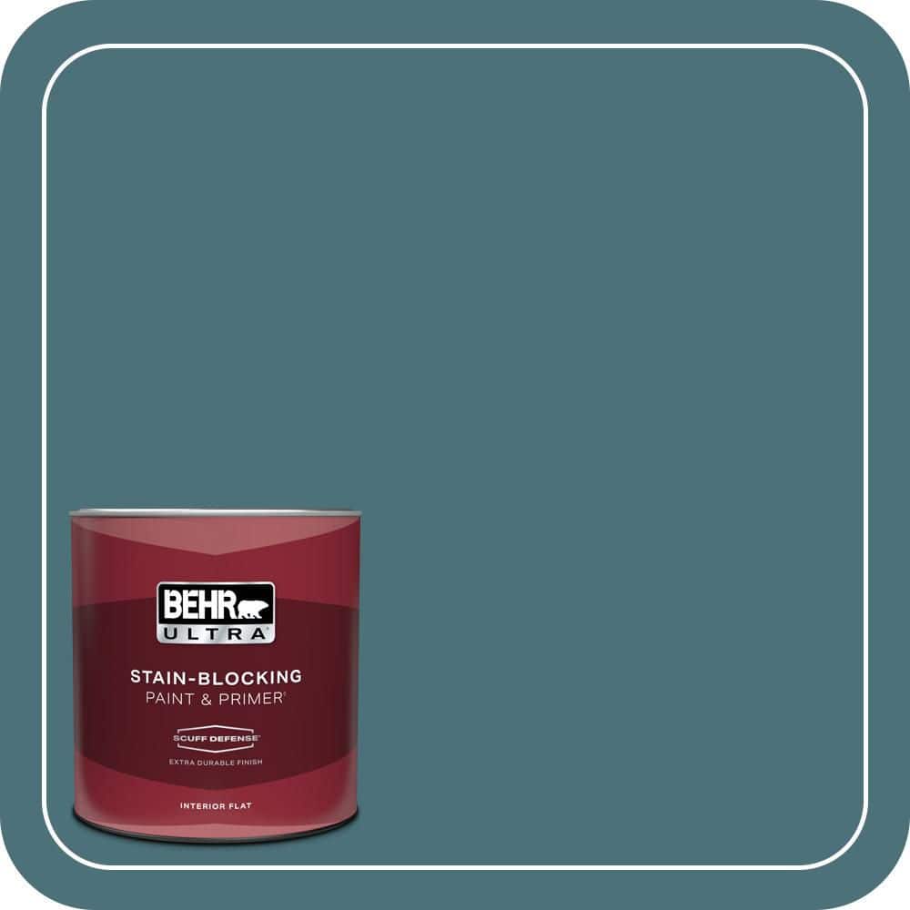 BEHR ULTRA 1 qt. #S450-6A River Rapids Extra Durable Flat Interior Paint and Primer