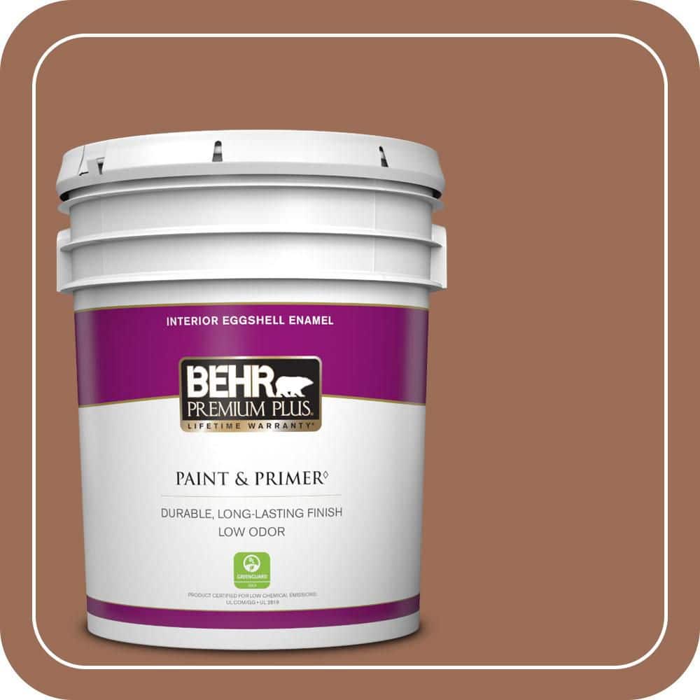 BEHR PREMIUM PLUS 5 gal. #S210-6 Cinnamon Crunch Eggshell Enamel Low Odor Interior Paint & Primer