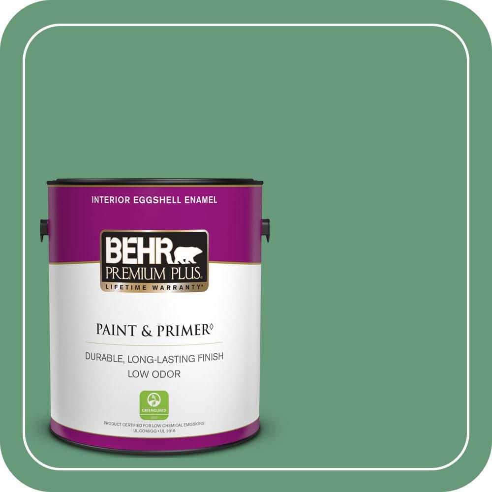 BEHR PREMIUM PLUS 1 gal. #470D-5 Herbal Eggshell Enamel Low Odor Interior Paint & Primer