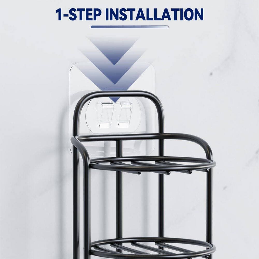 Unbranded 1-Pack Stainless Steel 3-Tier Soap Dish Caddy Self-Adhesive Freestanding Draining Holder for Bathroom (3)