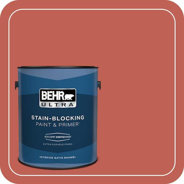 BEHR PREMIUM PLUS #190D-6 Red Jalapeno Enamel Low Odor & Primer (2)