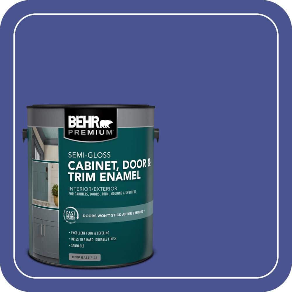 BEHR PREMIUM 1 gal. #P540-7 Canyon Iris Semi-Gloss Enamel Interior/Exterior Cabinet, Door & Trim Paint
