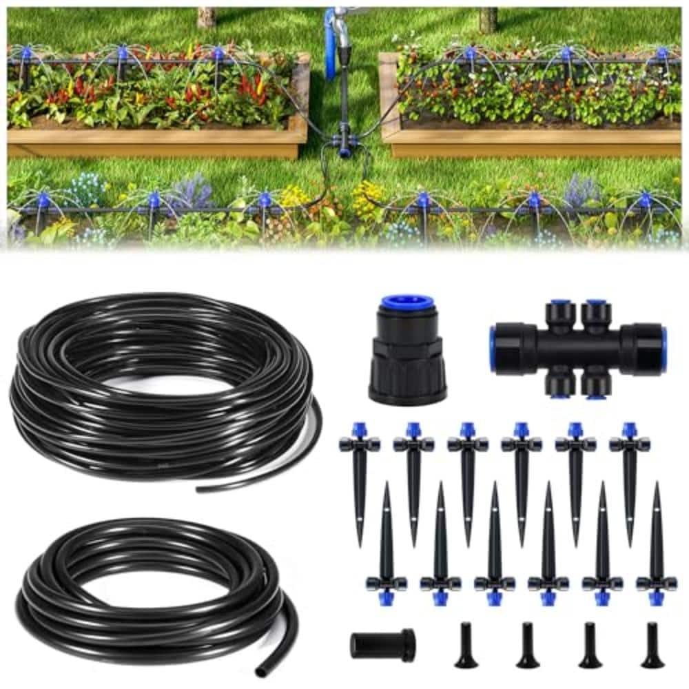 Unbranded 50FT Drip Irrigation Kit with Quick Connect Tubing and 12 Adjustable Drippers for Garden Beds Patio Lawn (3)