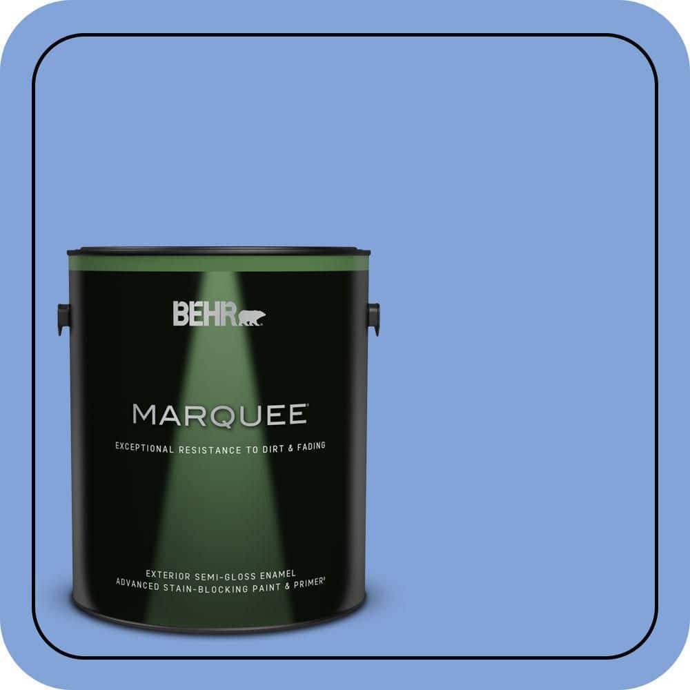 BEHR MARQUEE 1 gal. #P530-4 Periwinkle Semi-Gloss Enamel Exterior Paint & Primer