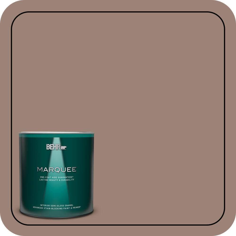 BEHR MARQUEE 1 qt. #N150-4 Modern Mocha One-Coat Hide Semi-Gloss Enamel Interior Paint & Primer