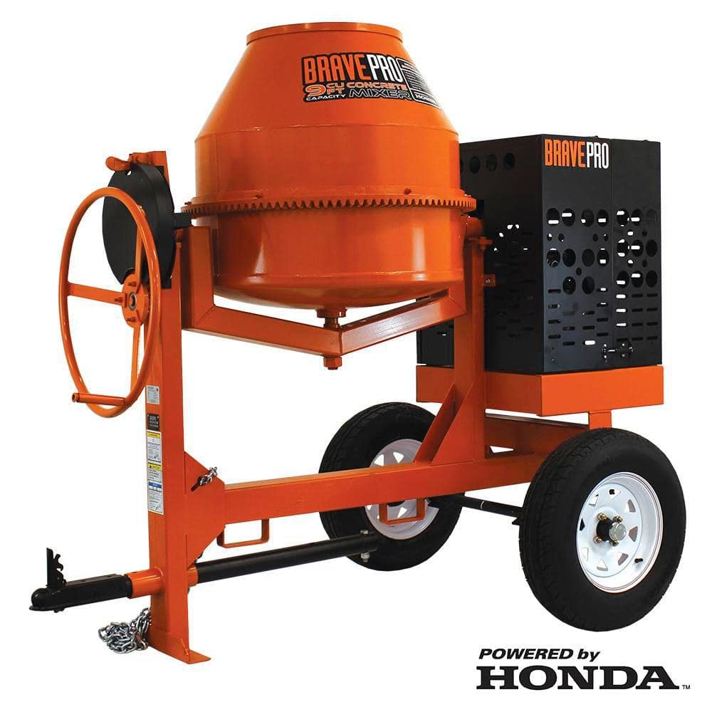 Brave Concrete Mixer : 9 cu. ft. Steel Drum : GX270