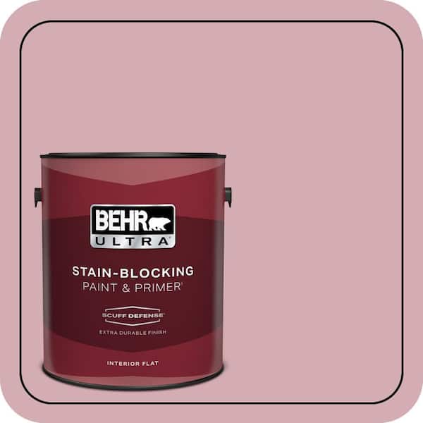 BEHR ULTRA 1 gal. #S130-3 Ballet Rose Extra Durable Flat Interior Paint & Primer (2)