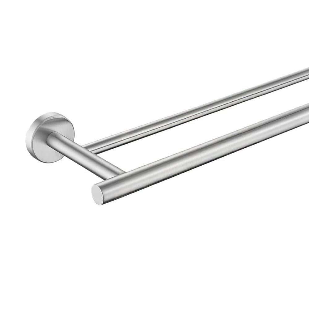 Wudkey Wall Mounted Double Bath Towel Bar Stainless Steel Towel Rack, Towel Holder for Bathroom (1)