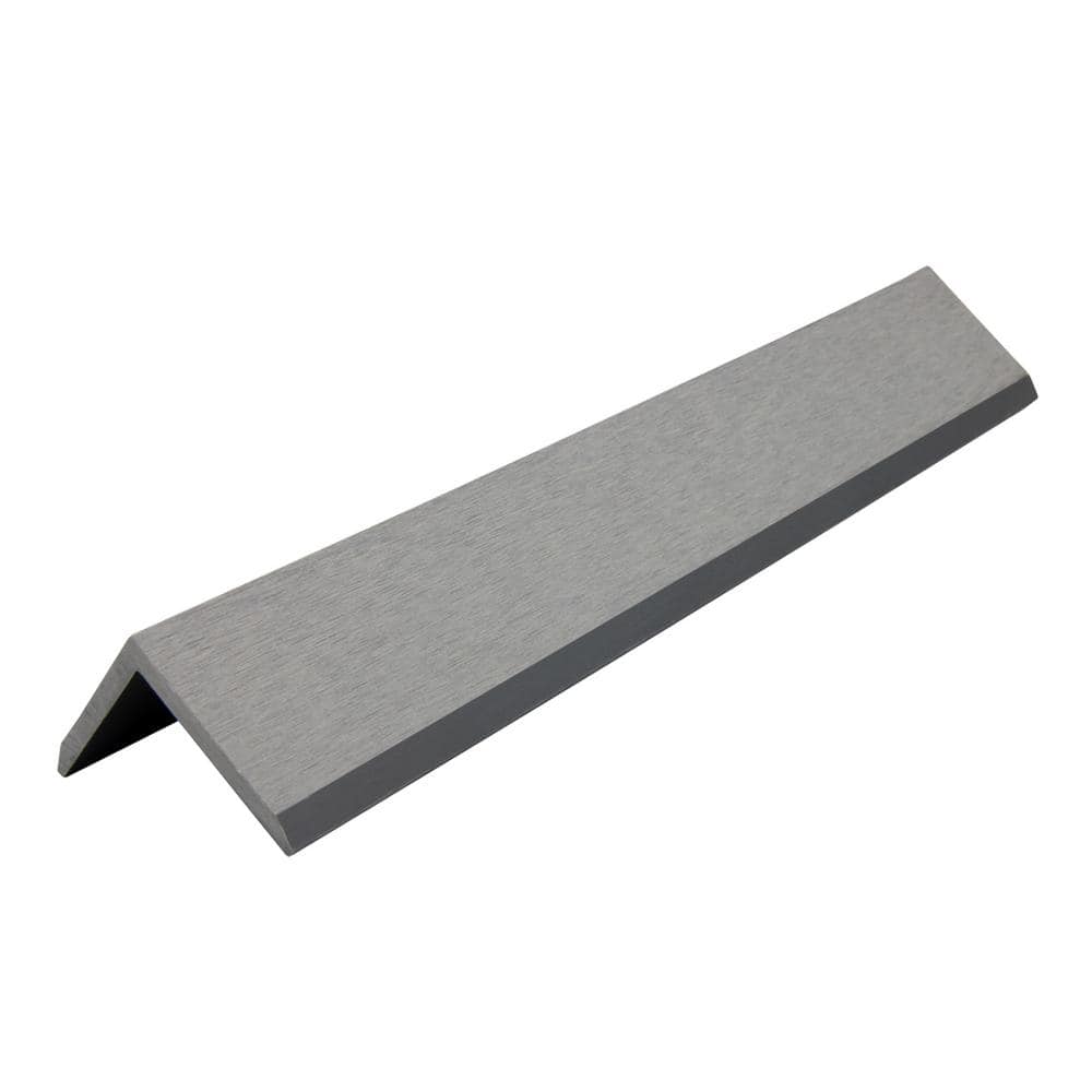 Ejoy 2 in. x 2.2 in. x 8.8 ft. Light Gray Outdoor PVC Wall Siding End Trim (Set of 6-Pieces)