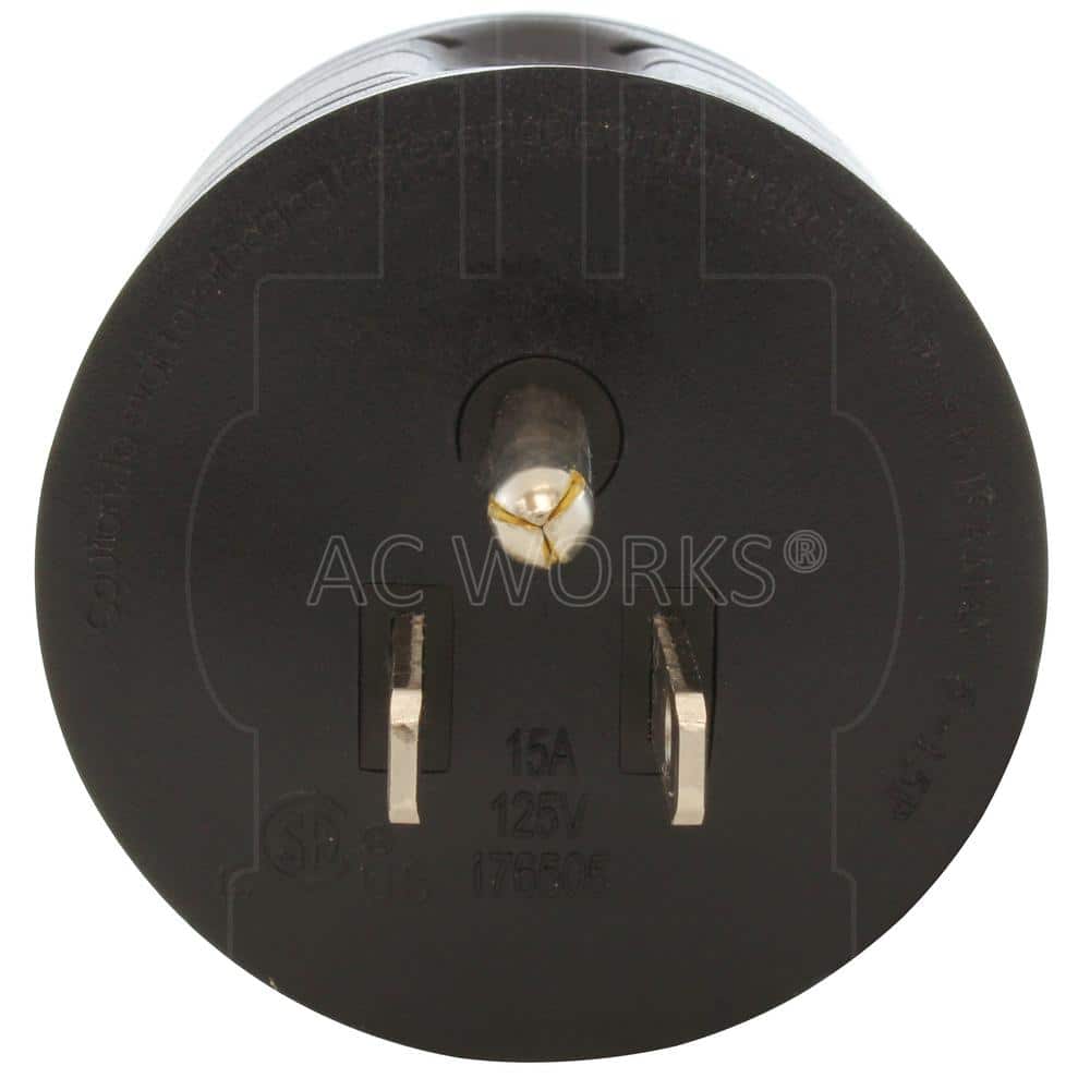 AC WORKS 15A Home Plug to RV TT-30 30A 125-Volt RV Female Connector Travel Adapter (3)