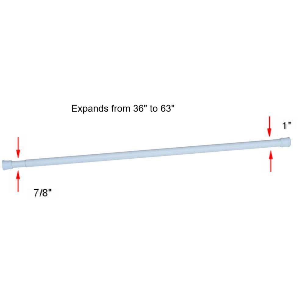Design House 36 in. - 63 in. Steel Adjustable Shower Curtain Rod in White (2)