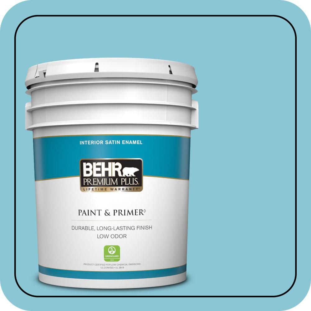 BEHR PREMIUM PLUS 5 gal. #530D-4 Maiden Voyage Satin Enamel Low Odor Interior Paint & Primer